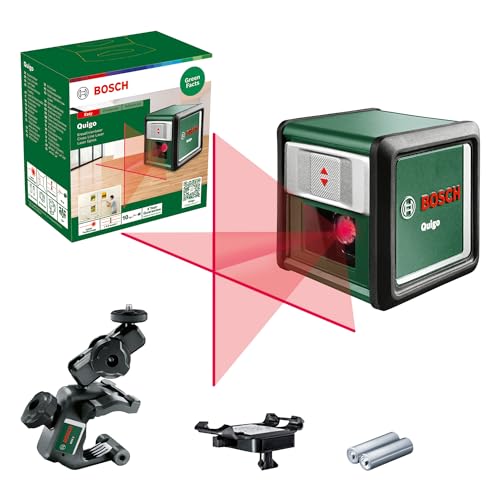 Bosch Kreuzlinienlaser Quigo mit Universalklemme MM 2 (einfaches und präzises Ausrichten mit flexibler Positionierung des Tools dank Klemme, im Karton) von Bosch Home and Garden