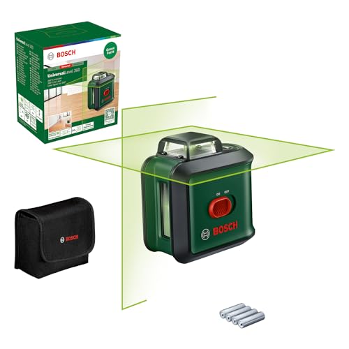 Bosch Kreuzlinienlaser UniversalLevel 360 (vertikale + horizintale Laserlinien inklusive 360° zum Ausrichten im ganzen Raum, im Karton) von Bosch Home and Garden