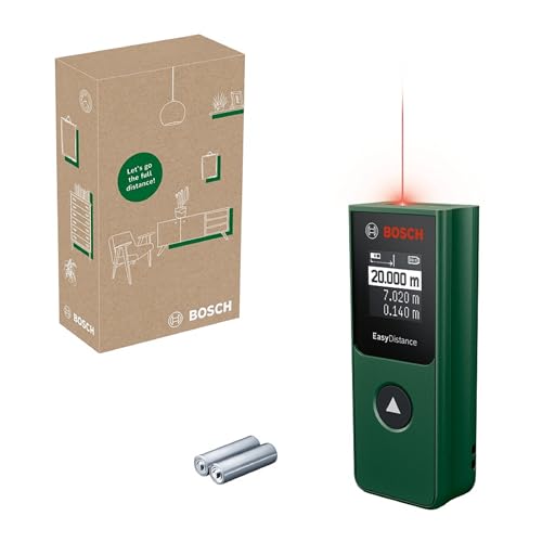 Bosch Laser-Entfernungsmesser EasyDistance 20 (einfache und präzise Messung bis 20 m, Hosentaschenformat, EIN-Tasten-Steuerung, in E-Commerce-Karton) von Bosch