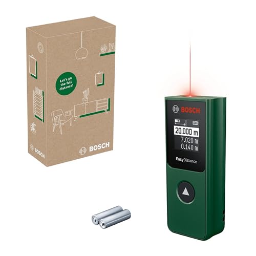 Bosch Laser-Entfernungsmesser EasyDistance 20 (einfache und präzise Messung bis 20 m, Hosentaschenformat, Ein-Tasten-Steuerung, in E-Commerce-Karton) von Bosch Home and Garden