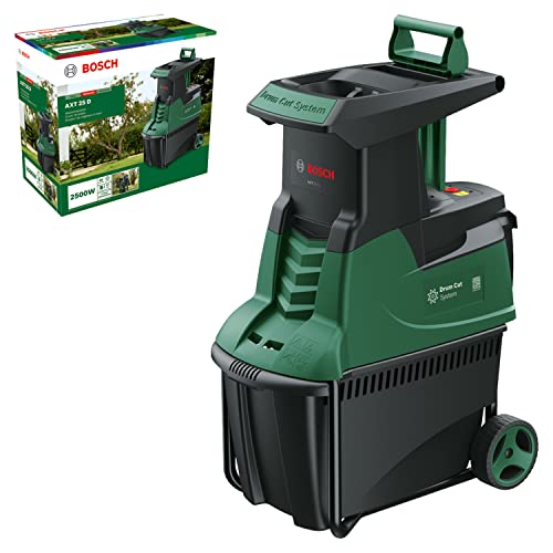 Bosch Leisehäcksler AXT 25 D (2.500 W; geeignet für Hartholz und Dornensträucher; integrierte Fangbox 53 l; in Karton) von Bosch Home and Garden