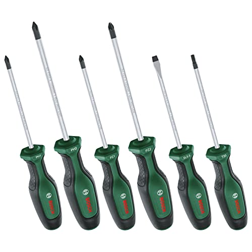 Bosch Schraubendreher-Set, 6-teilig (Hochwertiger Schraubenzieher- Satz für Heimwerker; erstklassiger S2-Stahl; Softgrip; magnetische Spitze) - Amazon Edition von Bosch