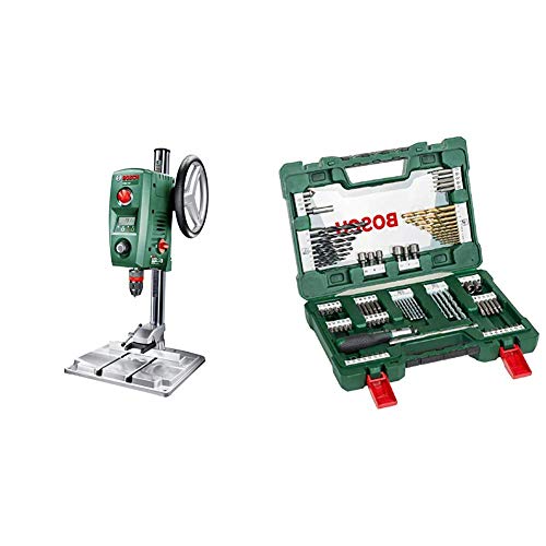 Bosch Standbohrmaschine PBD 40 (710 Watt, im Karton) + Bosch 91tlg. Bohrer- und Bit Set V-Line Box (Holz, Stein und Metall, Zubehör für Bohr- und Schraubwerkzeuge) von Bosch Home and Garden