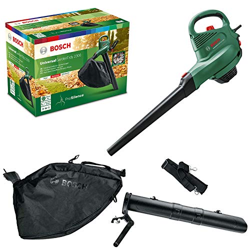 Bosch elektrischer Laubsauger/Laubbläser UniversalGardenTidy 2300 (2300 W, Fangsack 45 l, stufenlose Drehzahleinstellung, zum Blasen, Saugen und Häckseln von Laub) von Bosch Home and Garden