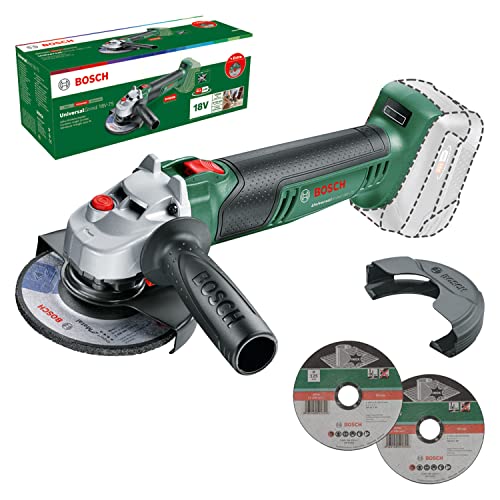 Bosch kompakter Akku-Winkelschleifer UniversalGrind 18V-75 (Schleifen, Trennen, Bürsten verschiedener Materialien; 18 Volt System; 115mm/125mm Schleifscheibendurchmesser; Ohne Akku) – Amazon Edition von Bosch Home and Garden