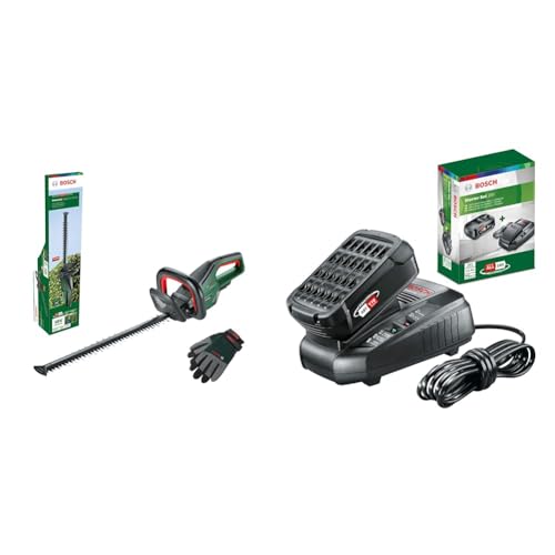 Bosch Akku-Heckenschere UniversalHedgeCut 18V-50 | Leistungsstarke kabellose Heckenschere mit Anti-Blockier-System, 18V Akku Starter Set und Gartenhandschuhen für anspruchsvolle Schnitte im Garten von Bosch Home and Garden