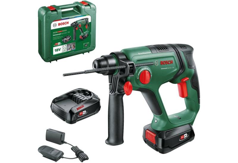 Bosch Home & Garden Akku-Bohrhammer UniversalHammer, mit Akku 18V/2,5Ah und Ladegerät AL 1 von Bosch Home & Garden