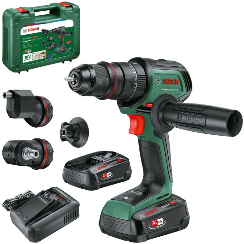 Bosch Home & Garden Akku-Schlagbohrmaschine »AdvancedImpact 18V-80 QuickSnap«, Inkl. 2x Akku 2,5Ah, mit Aufsätze von Bosch Home & Garden