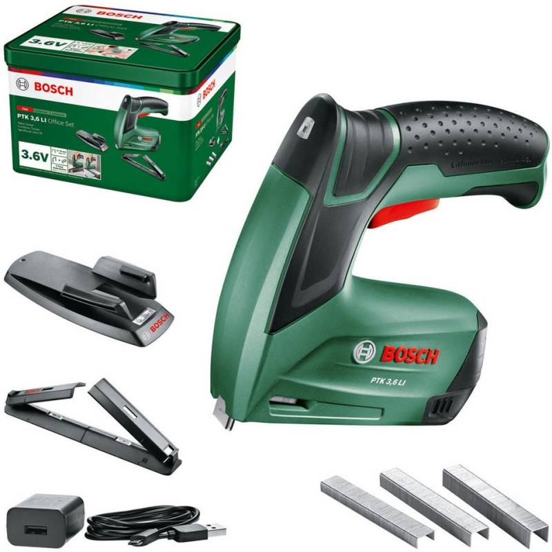 Bosch Home & Garden Akku-Tacker PTK 3,6 LI Office Set, inkl. Ladegerät und Zubehör von Bosch Home & Garden