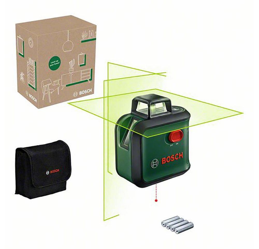 Bosch Home & Garden Nivellierkeil Kreuzlinien-Laser Set, eCommerce-Karton von Bosch Home & Garden