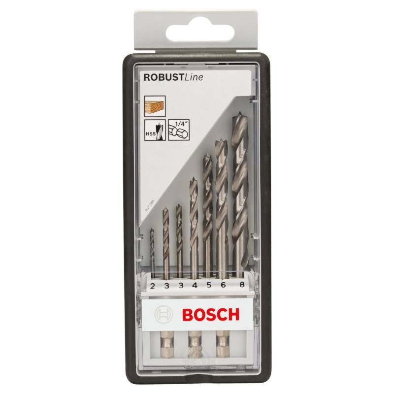 Bosch Holzspiralbohrer-Set Robust Line 2 mm - 8 mm Sechskantschaft 7-teilig Bosch Holzspiralbohrer-Set Robust Line 2 mm - 8 mm Sechskantschaft 7-teilig von Bosch PRO