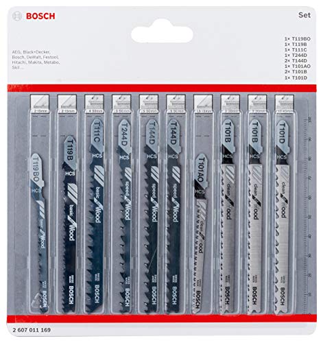 Bosch Professional 10tlg. Stichsägenblätter Set (für Holz, Zubehör für Stichsägen mit T-Schaft Aufnahme) von Bosch Professional