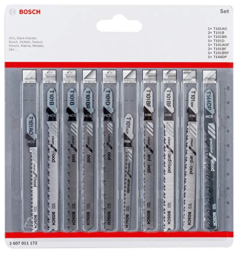 Bosch Professional 10tlg. Stichsägenblätter Set Clean (für Holz und Laminat, Zubehör für Stichsägen mit T-Schaft Aufnahme) von Bosch Accessories