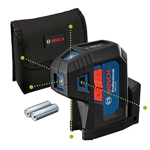 Bosch Professional 5-Punkt-Laser GPL 5 G (grüner Laser, Arbeitsbereich: bis 30 m, Tasche) von Bosch Professional