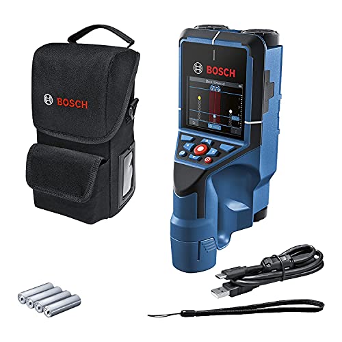 Bosch Professional Wallscanner D-tect 200 C (Ortung von (nicht-) spannungsführenden Leitungen, Metall, Kunststoffrohren, Holzteilen und Hohlräumen, USB-C-Kabel, 4 AA-Batterien, Tasche) von Bosch Professional
