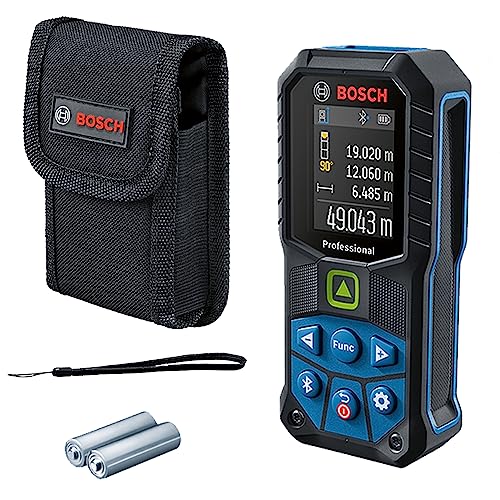 Bosch Professional Laser-Entfernungsmesser GLM 50-27 CG (grüner Laser, Reichweite: bis 50 m, robust, IP65, Bluetooth-Datenübertragung, 2 AA-Batterien, Schlaufe, Tasche) von Bosch Professional