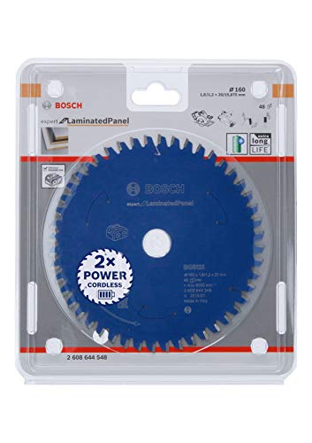 Bosch Accessories 1x Kreissägeblatt Expert for Laminated Panel (Spanplatten, Sägeblatt Ø 160 x 20 x 1,8 mm, 48 Zähne, Zubehör Akku Kreissäge) von Bosch Accessories