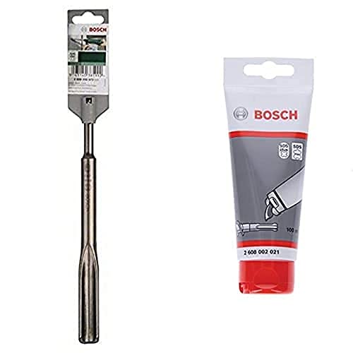 Bosch Kanalmeißel + Bosch Professional 100 ml Schmierfett Tube (für SDS plus & SDS max Bohrer/Meißel, Zubehör Bohrhammer) von Bosch Professional