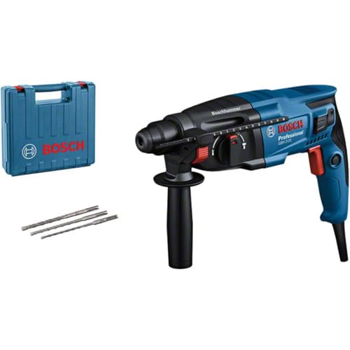 Bosch Professional Bohrhammer GBH 2-21 (mit SDS plus, inkl. 3x Drill Bit SDS plus, (6/8/10 mm), Zusatzhandgriff, Maschinentuch, Tiefenanschlag, Handwerkoffer) von Bosch Professional