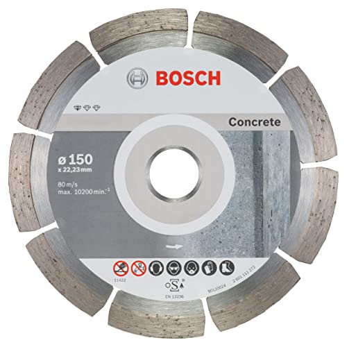 Bosch Professional 10 Stück Diamanttrennscheibe (für Beton, Ø: 150 mm, BohrungØ: 22,23 mm, Zubehör für Winkelschleifer) von Bosch Accessories