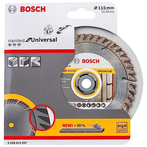 Bosch Professional 10 Stück Diamanttrennscheibe Standard for Universal (Beton und Mauerwerk, 115 x 22,23 mm, Zubehör Winkelschleifer) von Bosch Accessories