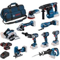Bosch Professional - 10 ToolKit 18V - 10 Maschinen - bosch - mit 3 x 18V 5.0Ah Li-Ion Akku - Ladegerät - Transporttasche - 0615A5004G Bosch Professional - 10 ToolKit 18V - 10 Maschinen - bosch - mit 3 x 18V 5.0Ah Li-Ion Akku - Ladegerät - Transporttasche - 0615A5004G von Bosch Professional