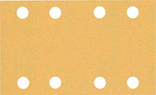 Bosch Accessories 10x Schleifpapier Expert C470 mit 8 Löchern (für Hartholz, Farbe auf Holz, 80x133 mm, Körnung 120, Zubehör Schwingschleifer) von Bosch Accessories