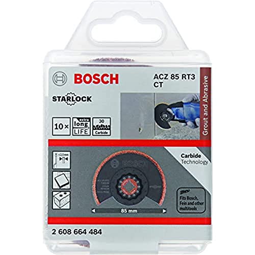 Bosch Accessories 10x Segmentsägeblatt ACZ 85 RT3 (für Mörtel, Körnung 30, Ø 85 mm, Zubehör Multifunktionswerkzeug) von Bosch Accessories