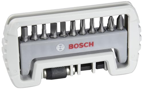 Bosch Professional 11+1tlg. Schrauber Bit Set Extra Hart (für Phillips-Kreuzschlitz, Pozidriv-Kreuzschlitz, Innen-Torx, Innensechskant, Zubehör Bohrschrauber und Schraubendreher) von Bosch Professional