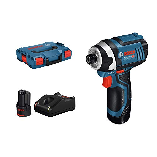 Bosch Professional 12V System Akku Drehschlagschrauber GDR 12V-105 (inkl. 2x Akku GBA 12V 2.0Ah, Schnellladegerät GAL 12V-40, 1/2 L-BOXX-Einlage für Zubehör, 1/2 L-BOXX-Einlage, L-BOXX) von Bosch Professional