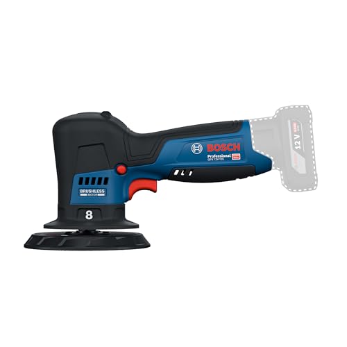 Bosch Professional 12V System Akku-Polierer GPX 12V-125 (inkl. Baretool mit montiertem 125 mm Klett-Stützteller, 125 mm Polier- und Scheuerschwamm) von Bosch Professional