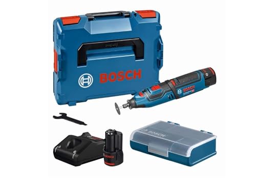 Bosch Professional 12V System Akku Rotationswerkzeug GRO 12V-35 (Leerlaufdrehzahl: 5,000 – 35,000 min-1, inkl. 2x2.0Ah Akku, Schnellladegerät, in L-BOXX 102) von Bosch Professional