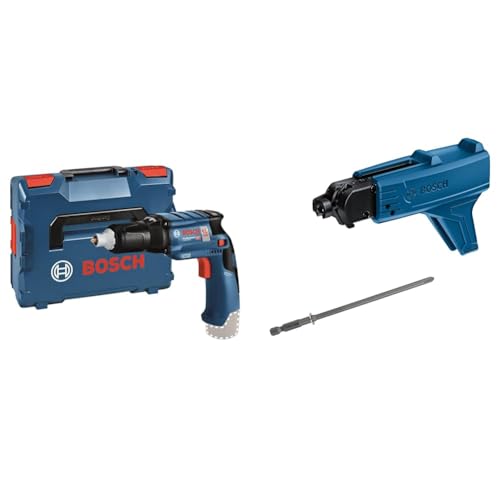 Bosch Professional 12V System Akku Trockenbauschrauber GTB 12V-11 (ohne Akkus & Ladegerät, Drehmoment hart/weich: 11/3 Nm) + GMA 55 Magazinaufsatz + Schnellbauschraube Grobgewinde, S-G, 3,9 x 25 mm von Bosch Professional