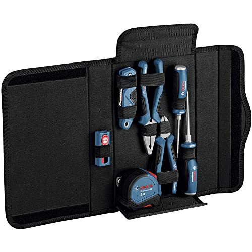 Bosch Professional Profi Werkzeug Set (inkl. Zangen, Schraubendreher, Universal Klappmesser, Maßband und Zubehör), 16 Stuck von Bosch Professional