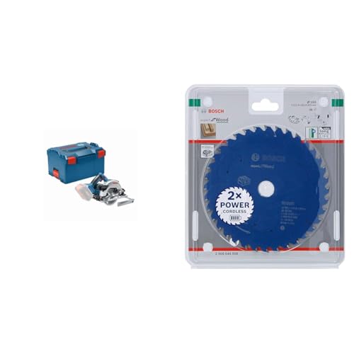 Bosch Professional 18V Akku Kreissäge GKS 18V-57 G (Sägeblatt-Ø: 165 mm, Schnitttiefe: 57 mm) + Kreissägeblatt Expert for Wood (Holz, 165 x 20 x 1,5 mm, 36 Zähne) von Bosch Professional