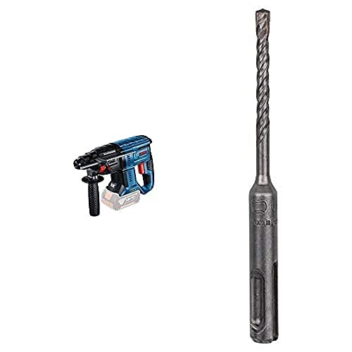 Bosch Professional 18V System Akku Bohrhammer GBH 18V-21 (max. Schlagenergie 2 J, ohne Akkus und Ladegerät, im Karton) + Hammerbohrer SDS plus (für Beton, Ø 5 mm, Länge 115 mm) von Bosch Professional