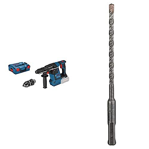 Bosch Professional 18V System Akku Bohrhammer GBH 18V-26 F (ohne Akkus und Ladegerät, inkl. Zusatzhandgriff, Tiefenanschlag, Maschinentuch) + Hammerbohrer SDS plus (für Beton, Ø 6 mm, Länge 165 mm) von Bosch Professional