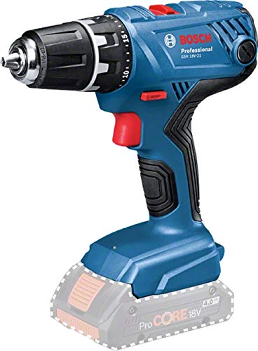 Bosch Professional 18V System Akku Bohrschrauber GSR 18V-21 (max. Drehmoment: 55 Nm, ohne Akkus und Ladegerät, im Karton) von Bosch Professional