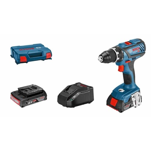 Bosch Professional 18V System Akku-Bohrschrauber GSR 18V-28 (max. Drehmoment (weich/hart): 28/63 Nm, inkl. 2x2,0 Ah Akku, Ladegerät GAL 18 V-20, L-Case) von Bosch Professional