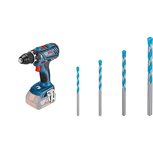 Bosch Professional 18V System Akku Bohrschrauber GSR 18V-28 (ohne Akkus und Ladegerät, im Karton) + 4x Expert CYL-9 MultiConstruction Bohrer Set (für Beton, Ø 4-8 mm, Zubehör) von Bosch Professional