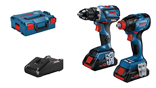 Bosch Professional 18V System Akku-Drehschlagschrauber GDX 18V-210 C + Akku-Bohrschrauber GSR 18V-60 C (inkl. 2 x Akku ProCORE18V 4.0Ah, Schnellladegerät GAL 18V-40, in L-BOXX 136) von Bosch Professional