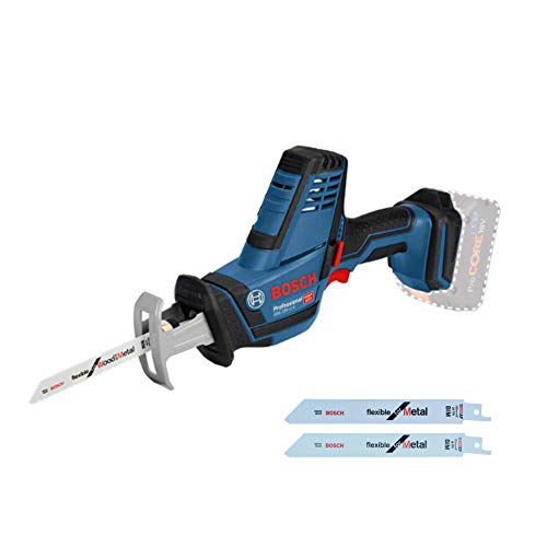 Bosch Professional 18V System Akku Säbelsäge GSA 18 V-LI C (Compact Version inkl. 1x Säbelsägeblatt S 922 AF, 3x Säbelsägeblatt, ohne Akku/ Ladegerät) von Bosch Professional