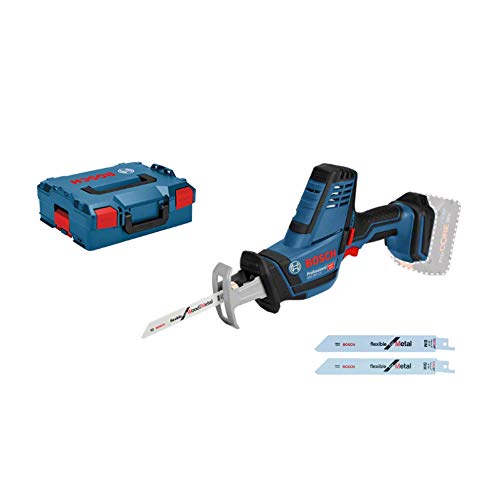 Bosch Professional 18V System Akku Säbelsäge GSA 18 V-LI C (Compact Version, inkl. 3x Säbelsägeblatt, ohne Akku/ Ladegerät, L-BOXX) von Bosch Professional