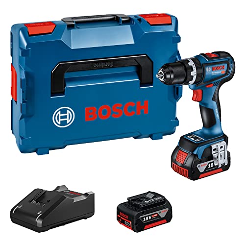 Bosch Professional 18V System Akku-Schlagbohrmaschine GSB 18V-90 C (inkl. 2 x Akkus 5,0 Ah, Ladegerät GAL 18V-40, in L-BOXX) 06019K6106 Blue von Bosch Professional