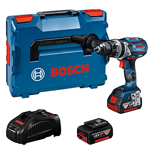 Bosch Professional 18V System Akku Schlagbohrschrauber GSB 18V-110 C (max. Drehmoment: 110 Nm, inkl. Connectivity Modul, 1x5,0 Ah Akku, 1x3,0 Ah Akku, in L-BOXX 136) - Amazon Exclusive Set von Bosch Professional