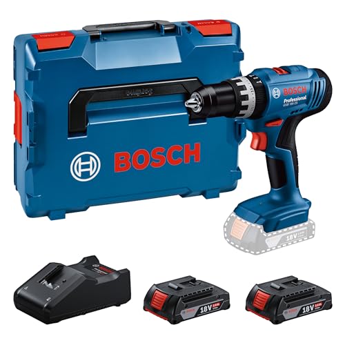 Bosch Professional 18V System Akku Schlagbohrschrauber GSB 18V-25 (max. Schrauben-Ø: 10 mm, inkl. 2x GBA 2.0 Ah, GAL 18V-40, L-BOXX) von Bosch Professional