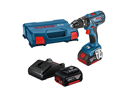 Bosch Professional 18V System Akku-Schlagbohrschrauber GSB 18V-28 (inkl. 2x GBA 18V 3.0Ah Akku, Ladegerät GAL 18V-20, in L-Case), Blue von Bosch Professional