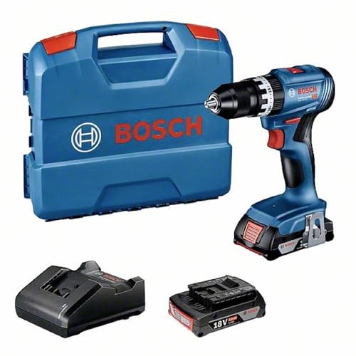 Bosch Professional 18V System Akku Schlagbohrschrauber GSB 18V-45 (Drehzahl 1.900 min⁻¹, inkl. 2x 2.0Ah Akku, GAL 18V-20, L-Case) von Bosch Professional