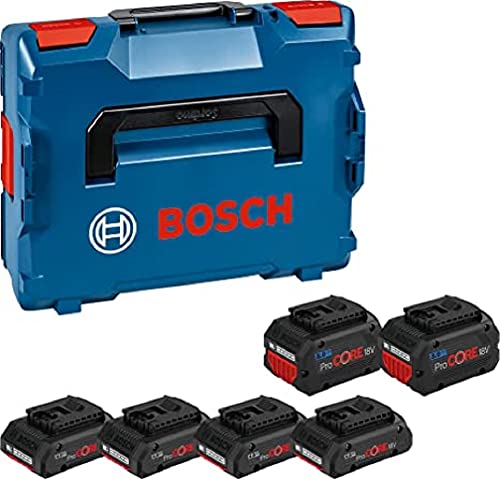 Bosch Professional 18V System Akku Set: 4x ProCORE18V 4.0Ah + 2x ProCORE18V 8.0Ah (inkl. Einlage für Starter-Sets, in L-BOXX) von Bosch Professional
