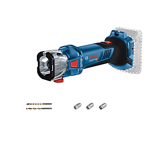 Bosch Professional 18V System Akku-Spiralsäge GCU 18V-30 (bürstenloser Motor mit 30.000 min⁻¹, inkl. 3x Spannzange, Absaugadapter, 1x Spiralnutfräser 1/8" und 1x Mehrzweckfräser 1/8") von Bosch Professional